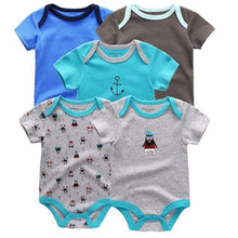 Load image into Gallery viewer, 5 PC Baby Summer High Quality Striped Rompers Jumpsuit For Boy & Girls Comfortable Clothes