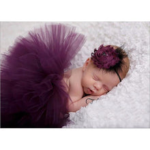Load image into Gallery viewer, Luxury Modern Elegant Baby Girl Tulle Tutu Skirt and Flower Headband Set Newborn Dress With Big Bow And With Headband