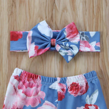 Load image into Gallery viewer, Luxury Modern Girls Summer Floral Baby Girls Pant with Headband Newborn Kid Girls Floral Bottoms Long Pants Trousers In Flower Design For Girls With Bow