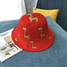 Load image into Gallery viewer, Modern Children's Bucket Hats Cartoon giraffe Sun Hat Girls Boys Outdoor Beach Hat Camping Fishing Cap For Girls and Boys