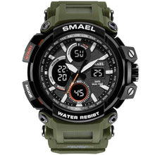 Load image into Gallery viewer, Army Green Modern Sport Waterproof 50M Men Watches With LED Digital Display In Military Armi Relogio Masculino Style
