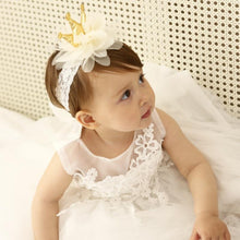 Load image into Gallery viewer, New Pink And Beige Crown Flowers Hairbands Girls Headbands Elastic Hair Band Kids Hair Accessories For Baby Girls