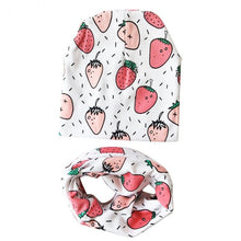 Load image into Gallery viewer, Modern Children Girls Cartoon Sheep Printing Cotton Hat and Scarf Animal Pattern Kids Caps Baby Beanie