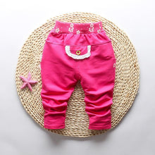 Load image into Gallery viewer, New Spring 100% cotton High-quality Cute Butterfly Embroidery Pattern Baby Girls Pants For 0-3 year Baby Girl