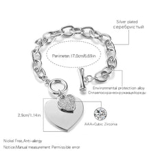 Load image into Gallery viewer, Gold Love Heart Charm Bracelets For Women Accessories Silver Color Link Chain Bracelets & Bangles Trendy Jewelry Design