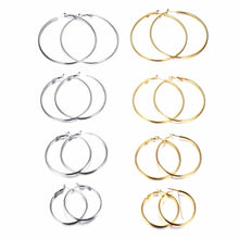 Load image into Gallery viewer, Meaeguet Stainless Steel Elegant Women's Exaggerated Big Circle Hoop Earrings Simple Loop Earring Jewelry Brinco
