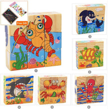 Load image into Gallery viewer, 1Set Nine Blocks Six-sided 3D Wooden Cube Puzzle Toys For Children Kids Educational Toys Funny Games