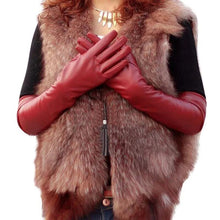 Load image into Gallery viewer, Women's Faux Leather Elbow Gloves Winter Long Gloves Warm Lined Finger Gloves New YP9