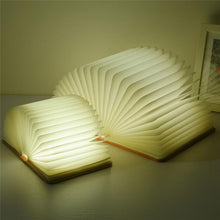 Load image into Gallery viewer, STEVVEX Led Book Lamp Light USB Rechargeable Foldable Wooden Night Light Valentine Birthday Christmas Gift for Family Friend Rechargeable Unique Gift