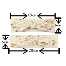 Load image into Gallery viewer, Modern Handmade Mother Baby Turban Matching Headband Mom Daughter Rabbit Ears Headbands Floral Print Bow