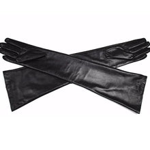 Load image into Gallery viewer, Long Sheepskin Gloves Women's Genuine Leather 58cm Length Sleeve Velvet Lining Keeps Warm in Autumn and Winter