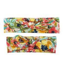 Load image into Gallery viewer, Modern Handmade Mother Baby Turban Matching Headband Mom Daughter Rabbit Ears Headbands Floral Print Bow