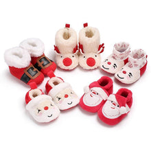 Load image into Gallery viewer, Unisex Baby Shoes Baby Boys Girls Winter Warm Santa Claus First Walkers Cute Christmas Baby Boots