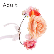 Load image into Gallery viewer, Luxury Handamde Mommy and Baby Flower Headband Large Flower Crown Mother Kids Flowers Headwear For Celebration