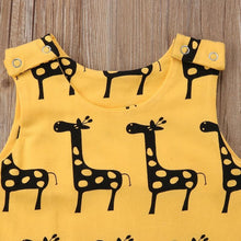 Load image into Gallery viewer, Cute Newborn Baby Boy Girl Sleeveless Cartoon Animal Cotton Romper Jumpsuit Outfits With Giraffe Design