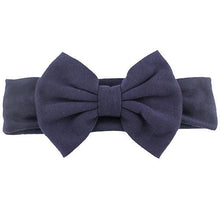Load image into Gallery viewer, Cotton Elastic Newborn Baby Girls Solid Color Headband Bowknot Hair Band Children Infant Headband Bow for kids
