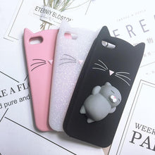 Load image into Gallery viewer, Cat Soft Silicone Mobile Phone Case Back Cover 3D Cute Bear Seal Phone Case For iPhone 6 6S 7 8 Plus X Case Cartoon Cat Ear Silicone Case For iPhone5S SE 8 Plus