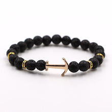 Load image into Gallery viewer, Modern Color Natural Stone Amazing Anchor Elegant Bracelet Nice Arrow White Black Onyx Lava Beads Luxury Bracelets For Women And Men Jewelry