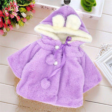 Load image into Gallery viewer, Luxury Mdern Warm Baby Girls Cute Winter Rabbit Hood Outwears Newborn Clothes For Girls In Modern Elegant Design