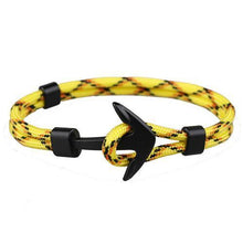 Load image into Gallery viewer, Black Anchor Modern Bracelets New Amazing Charm Survival Rope Chain Paracord Bracelet Elegant For Male Wrap Metal Sport Hooks