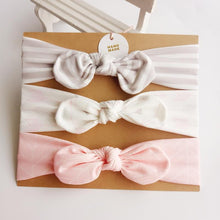 Load image into Gallery viewer, 3PCS Set Baby Headband Girls Hair Accessories Cotton Rabbit Ear Turban Bow Elastic Hairband For Baby Girls