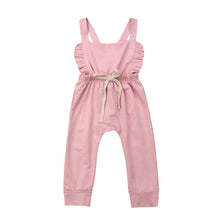 Load image into Gallery viewer, Newborn Baby Girl Boy Backless Striped Ruffle Romper Overalls Jumpsuit Clothes In Retro Syle For Boys And Girls