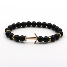 Load image into Gallery viewer, Modern Color Natural Stone Amazing Anchor Elegant Bracelet Nice Arrow White Black Onyx Lava Beads Luxury Bracelets For Women And Men Jewelry