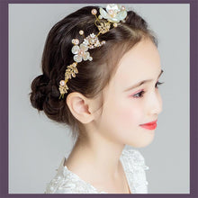 Load image into Gallery viewer, Handamde Lucury Hair Accessories For Girls Kids Flower Crown Adjustable Flower Headband Pearls Head Wreath For Girls
