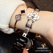 Load image into Gallery viewer, HK Brand Wristwatches Quartz-Watches High-Grade Women's Watches Rose Gold Black Stainless Steel Strap Joker Square Simple Luxury