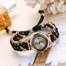 Load image into Gallery viewer, Women Handmade Bracelet Watches Rope Beads Knitting Adjustable Wristwatches Gift For Women and Lady and Girls