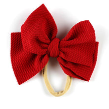 Load image into Gallery viewer, Modern New Headband with Messy Bow Baby Girls Hairbows Infant Solid Large Bow Turban Headwrap Newborn Bow For Girls