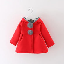 Load image into Gallery viewer, Newborn Girls Coat Autumn Spring Jacket Rabbit long Ear Hoodies Cotton Outerwear Children Clothes