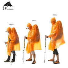 Load image into Gallery viewer, 3F UL Gear Single Person Poncho Ultralight Hiking Cycling Raincoat Outdoor Awning Camping 15D Silicone 210T