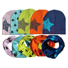 Load image into Gallery viewer, Winter Autumn Baby Hat Scarf Set Newborn Baby Bonnet Soft Cotton Warm Cap Kids Children With Scarf