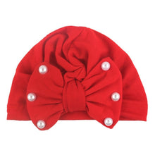 Load image into Gallery viewer, Modern Baby Hats Cute Rabbit Bow Knot with Pearls Baby Girl Hat with Pearls for Kids In Diamond Luxury Style