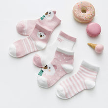Load image into Gallery viewer, 5 Pairs Cute Summer Breathable Mesh Cotton Infant Baby Socks For Newborn Boys And Girls