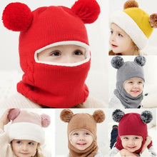 Load image into Gallery viewer, Modern New Kids Winter Hats Ears Girls Boys Children Warm Caps Scarf Set Baby Knitted Cute Cap For Winter For Boys and Girls