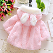 Load image into Gallery viewer, Luxury High Quality Baby Girls Coat Winter Spring Baby Girls Princess Coat Jacket Rabbit Ear Hoodie Casual Outerwear for Baby girl
