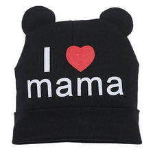 Load image into Gallery viewer, Modern Baby Hat Cute Ear Cotton Girls Cap Scarf Infant Hats Finger love Kids Boys Knitted Cap Winter hat I love mama/pap Cap