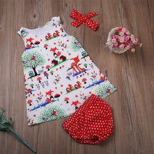 Load image into Gallery viewer, Summer Baby Girl Clothes Toddler Floral Headband Cartoon Dress Dot Shorts Outfits Clothes set 0-24M For Baby Girls With Bow