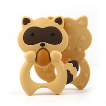 Load image into Gallery viewer, Gingerbread Man Raccoon Donut Silicone Teether Latex Free Teething Toy Baby Gift Food Grade Silicone