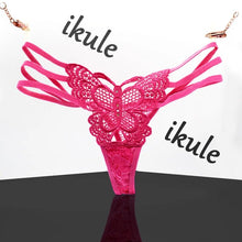 Load image into Gallery viewer, New G String Sexy women's underwear butterfly embroidery transparent sexy panties Thong female lace temptation low-waist briefs