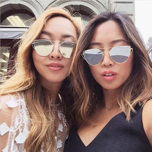 Load image into Gallery viewer, Luxury Vintage Modern Cat Eye Metal High Quality Frame With Miror Sunglasses For Women and Lady sunglasses With UV400 Protection