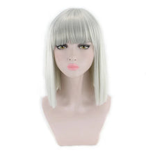 Load image into Gallery viewer, Synthetic Hair Short Wig With Bangs Cosplay Wigs For Women Straight Bob Wig Korean Pink Red Brown Blue Green White Purple Grey