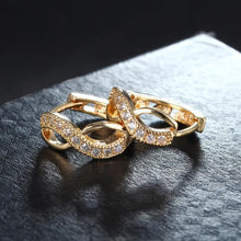 Load image into Gallery viewer, Small Hoop Earrings For Women Rose Gold Plated Earring AAA Zirconia Women's Jewelry Best Gifts Bijoux Jewelry E053