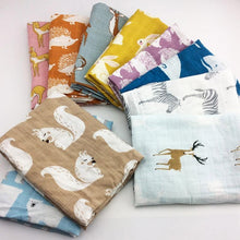 Load image into Gallery viewer, Baby Blankets Newborn Soft Organic Cotton Baby Blanket Muslin Swaddle Wrap Feeding Burp Cloth