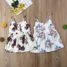 Load image into Gallery viewer, Luxury Handmade Summer Toddler Baby Girls Dress Flower Sleeveless V Neck Party Dress For Girls In Elegant Summer Design