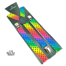 Load image into Gallery viewer, Women'S Men Unisex Shirt Suspenders For Trousers 2.5cm Fashion Polka Dot Pants Holder Y-back Elastic Shoulder Straps Wedding Top