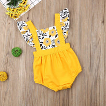 Load image into Gallery viewer, Summer Newborn Baby Girl Clothes Fly Sleeve Sunflower Print Romper Jumpsuit One-Piece Outfit For Girls