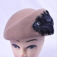 Load image into Gallery viewer, Australian Hats Elegant Wool Feather Bow Airline Stewardess White Women's Fedora Caps Formal Lady Hat Royal Style DomeChapeu